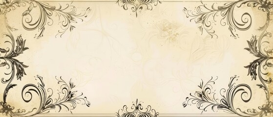 Ornate classic templates set in vintage style offer a timeless appeal for wedding invitations, Sharpen Vintage border illustration template with copy space on center