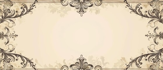 Ornate classic templates set in vintage style offer a timeless appeal for wedding invitations, Sharpen Vintage border illustration template with copy space on center