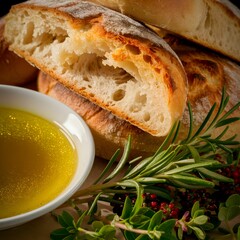 Artisan Bread with Oil and Rosemary