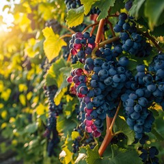Concord Grapes on the Vine