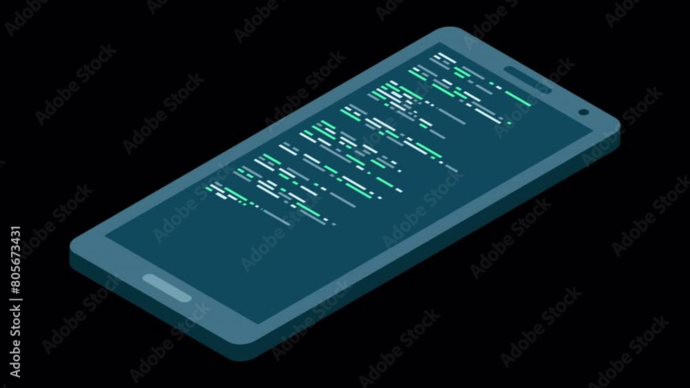 Aufkleber isometric smartphone animation. simple flat isometric phone. smartphone device isometric technology.