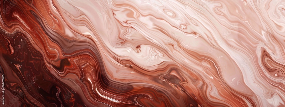Poster a closeup of an abstract marble pattern, with swirling patterns in shades of brown and white resembl