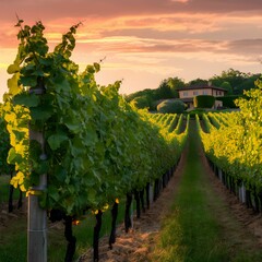 Vineyard at Sunset