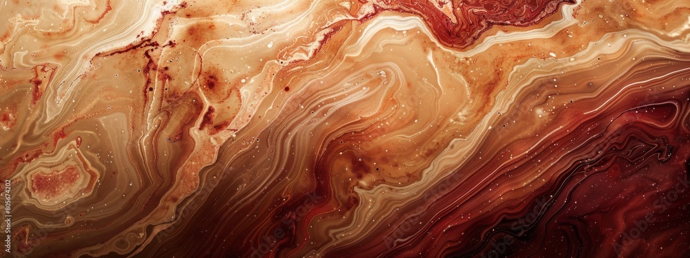 Poster a closeup of an abstract marble pattern, with swirling patterns in shades of brown and white resembl