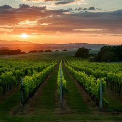 Vineyard at Sunset