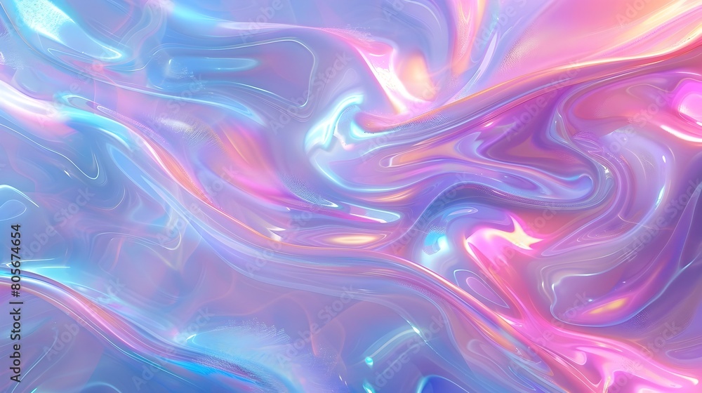 Poster mesmerizing pastel holographic fluid texture for abstract background and graphic design