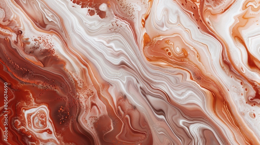 Poster a closeup of an abstract marble pattern, with swirling patterns in shades of brown and white resembl