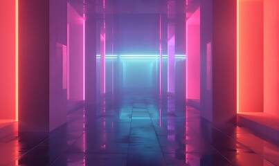 neon background, room, premise.
