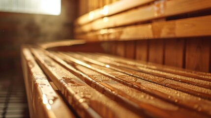The soothing warmth of the sauna helps relieve the tension in the athletes muscles after an intense workout..
