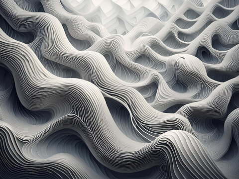 Undulating waves in 3d textured background