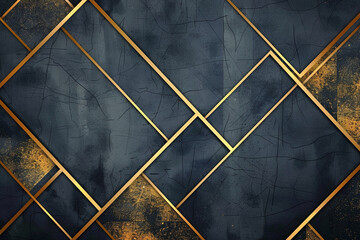 Abstract geometric background with gold elements, Generative Ai