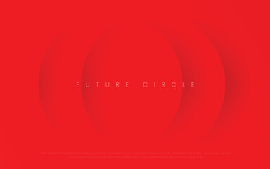 Red Circle Minimalist Background, Modern Elegant Concept. Futuristic Circular Background Wallpaper, Minimal Exclusive Design. Vector Illustration