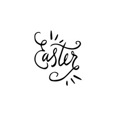 Happy Easter calligraphy lettering . Happy Easter text banner