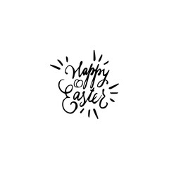 Happy Easter calligraphy lettering . Happy Easter text banner