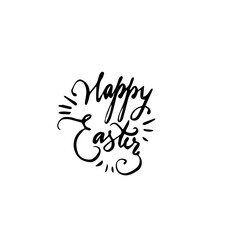 Obraz premium Happy Easter calligraphy lettering . Happy Easter text banner