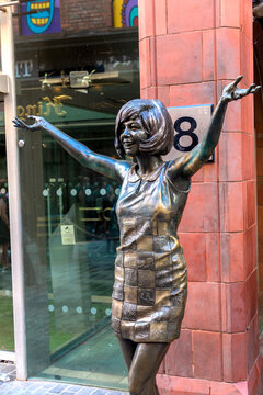 Statue of Cilla Black near the Cavern Club at Mathew street in Liverpool, UK