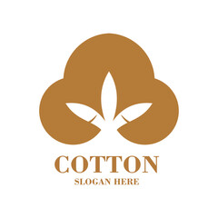 Cotton logo design simple concept Premium Vector