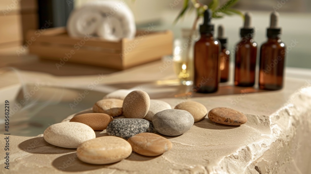 Poster a set of aroma diffuser stones specially designed to release essential oils and fragrances into the 