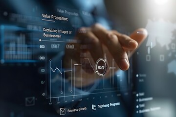 Businessman Touching Progress Bars on Digital Dashboard to Drive Business Growth