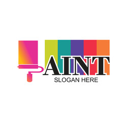 Fototapeta premium Paint logo design simple concept Premium Vector