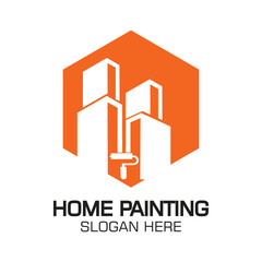 Paint logo design simple concept Premium Vector