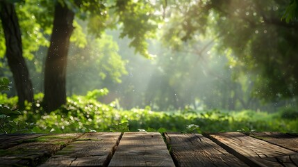 Serene Forest Path with Sunlight Streaming Through Lush Green Foliage in Peaceful Natural Landscape