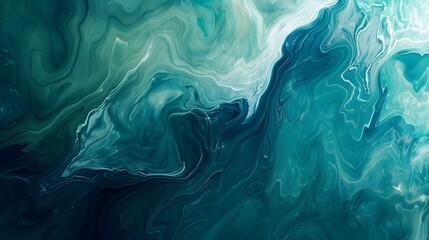Captivating Teal and Green Fluid Watercolor Abstract Background for Elegant Designs and Visuals
