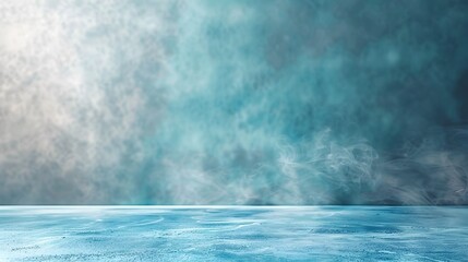 Fototapeta premium photo of blurred abstract soft blue studio and wall background with a calm and serene atmosphere,evoking a sense of tranquility and minimalism in the