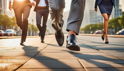 people running down the street