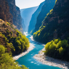River running through a canyon