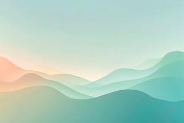 Obraz premium An abstract dreamy pastel background featuring soft shade colors aqua pale green peach colorful smooth gradient tranquil wallpaper 