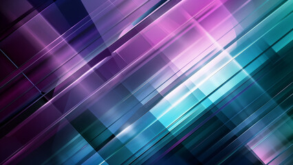 Obraz premium Curvilinear Elegance: Abstract Art in Dark Teal and Purple