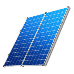 3D Blue Solar Power Station Panels with Transparent Background