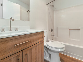 Modern residential bathroom interior
