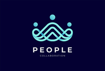 People logo design, Community human Logo design template element , vector illustration