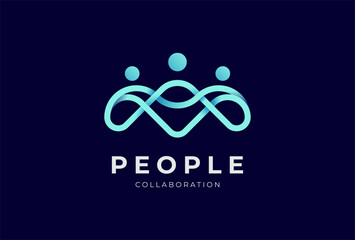 People logo design, Community human Logo design template element , vector illustration