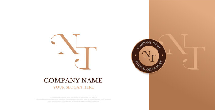 Initial NT Logo Design Vector 