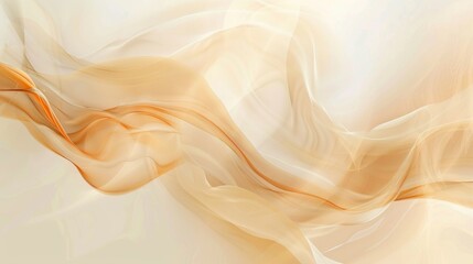 Obraz premium Abstract background in beige tones with brown and orange accents, fluid lines, blurred edges, and soft lighting.