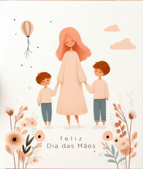 Feliz Dias das Mães - cartões decorativos 