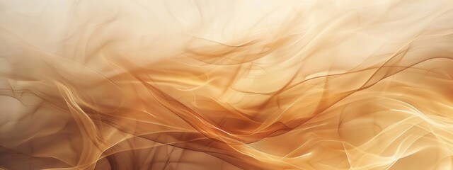 Abstract background in beige tones with brown and orange accents, fluid lines, blurred edges, and soft lighting.