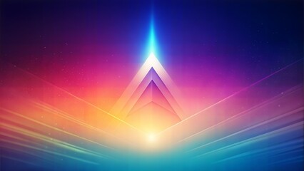 Abstract Background with Glowing Lines, Geometric Triangle, and Quantum Wave Tracing: Anamorphic Lens Flare and Luminescence