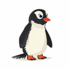 Obraz premium Adorable Cartoon Penguin Illustration on White Background for Children
