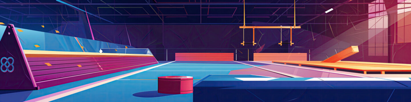 illustration of gymnastic field for olympic tournament