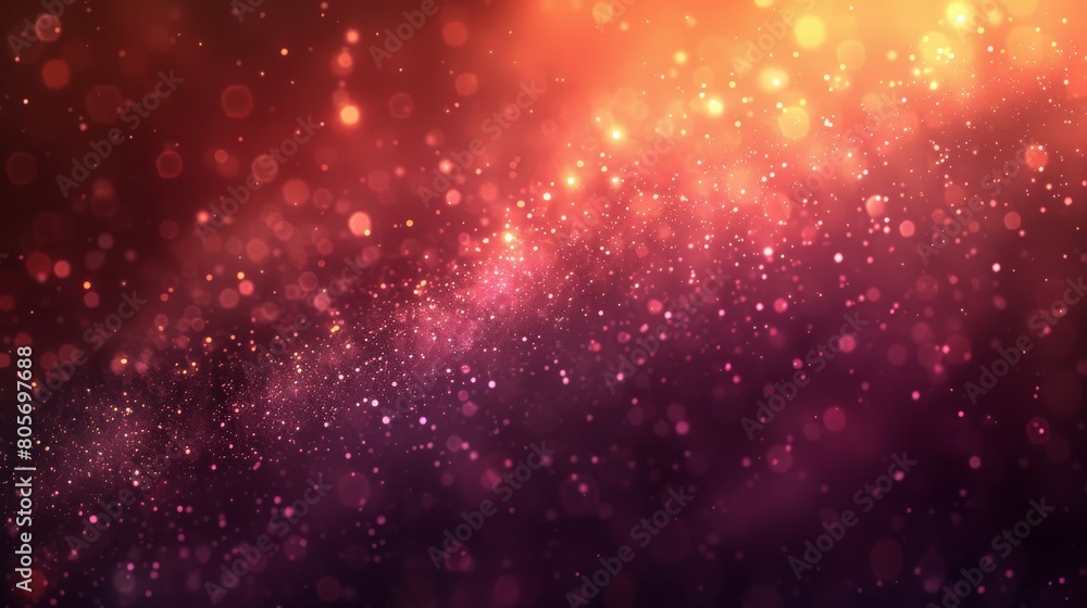 Poster glowing particle dots with colorful dots in abstract background, concept of light shining sparkling 