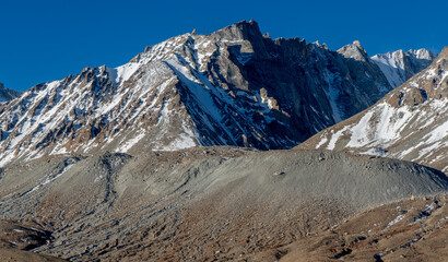 Kangju Kangri, at 22,064 feet, and mountains in the Karakoram Range near Pangong Lake along the border between Tibet and India