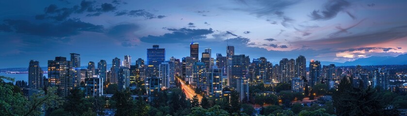 A beautiful cityscape of Vancouver, British Columbia, Canada.