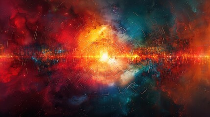 Dynamic Geometric Spectra of Futuristic Dimensions，A Lively Universe of Color Blocks in Transformation, Fusion, and Rebirth under Pulsating Lights ，Visionary Passage into Future Dimensions