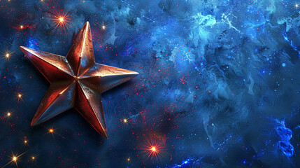 red and blue stars