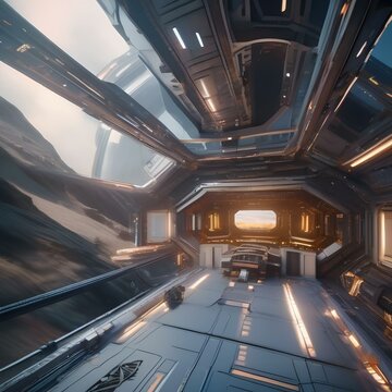 A futuristic space station orbiting a distant planet3