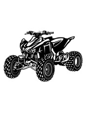 ATV | Extreme Sportss | All-Terrain Vehicle | Off Road Vehicle | Four-Wheeler | Dirty 4 Wheels | ATV Quad | ATV Mud Rider | Original Illustration | Vector and Clipart | Cutfile and Stencil